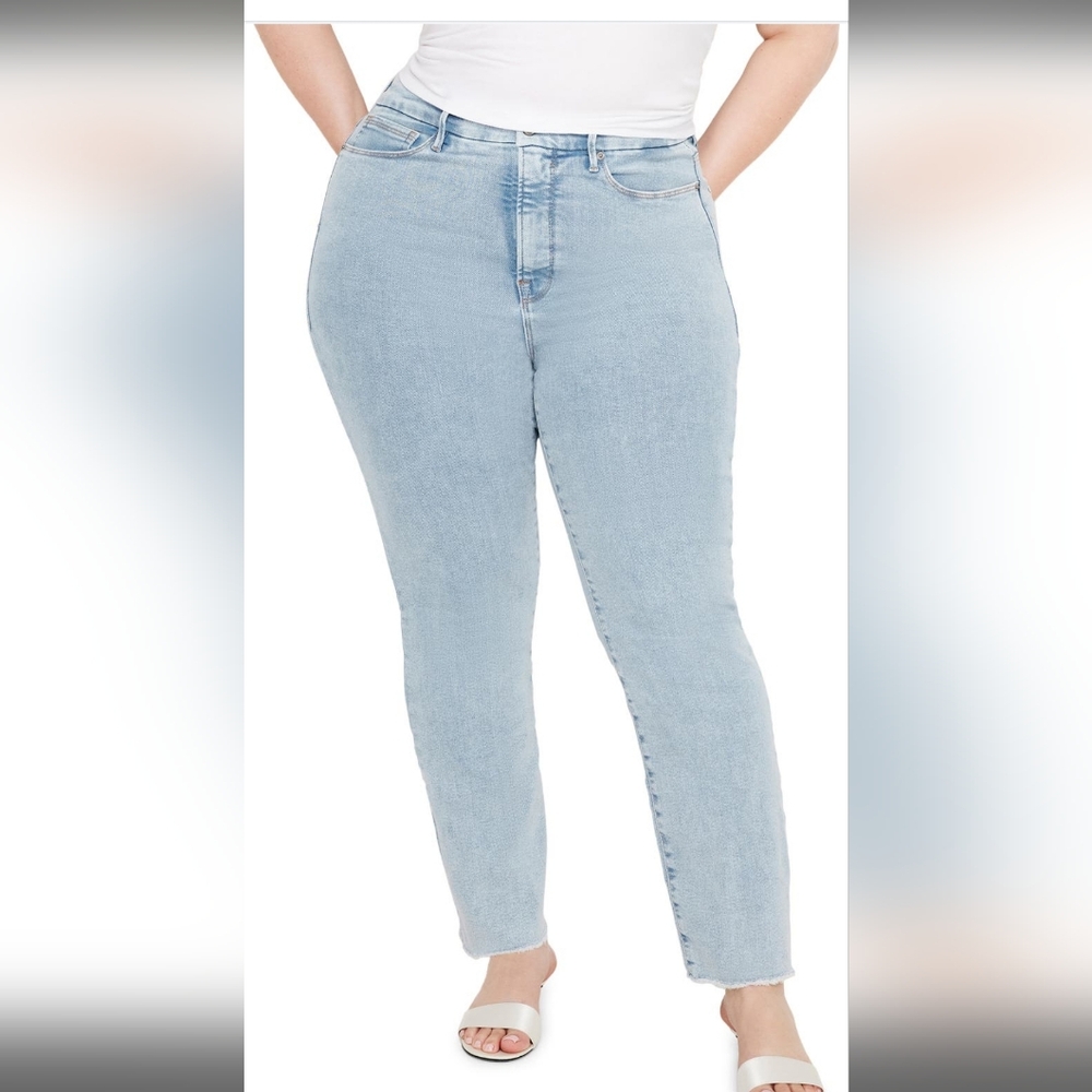 Good American Light Wash Skinny Jeans Plus Size 24